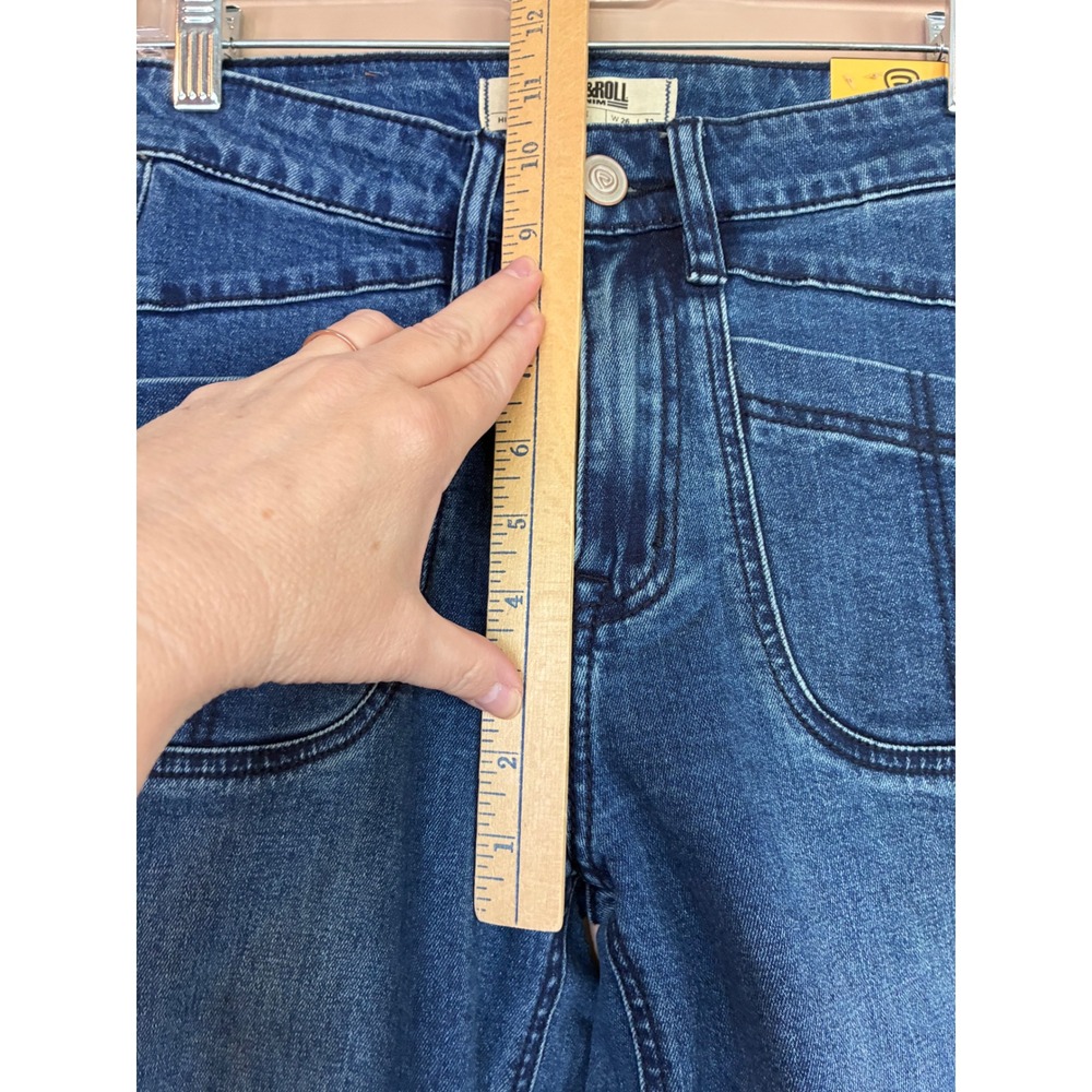 Rock & Roll Denim Womens High Rise Flare Jeans Blue Wash W26 L32 NWT - Picture 5 of 12
